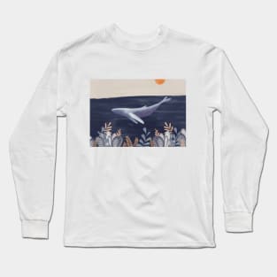 Swimming whale Long Sleeve T-Shirt